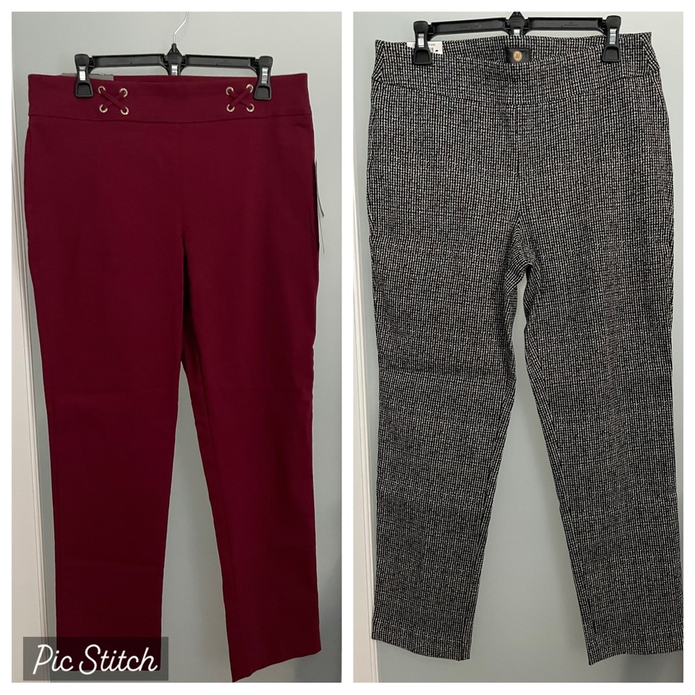 Set of 2 Bundle JP Collection Pull-On Petite Dress Pants